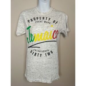 Lifestyles Jamaica‎ Heather Grey Multicolor Print Tshirt Size S
